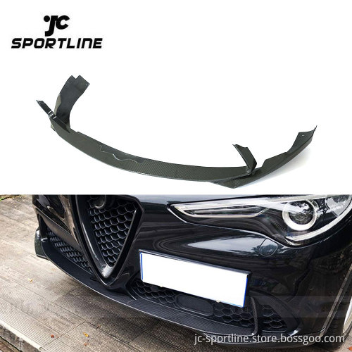 Carbon Fiber Front Bumper Lip for Alfa Romeo Stelvio 2017-2018